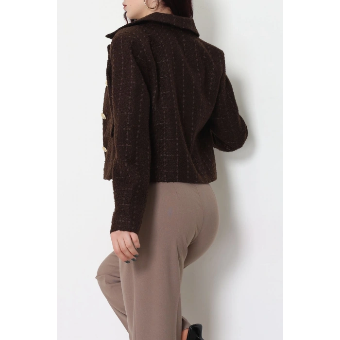 Full Lamine İçi Astarlı Tüvit Ceket Kahve - 51244.1347.
