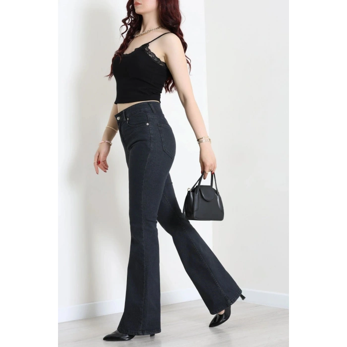 Full Likralı İspanyol Kot Pantolon Füme - 32875.2059.