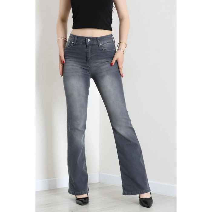 Full Likralı İspanyol Kot Pantolon Gri - 32875.2059.