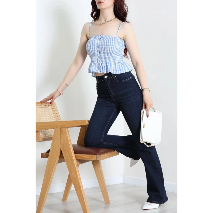 Full Likralı İspanyol Kot Pantolon Lacivert - 32875.2059.
