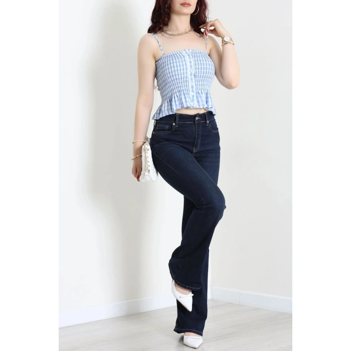 Full Likralı İspanyol Kot Pantolon Lacivert - 32875.2059.