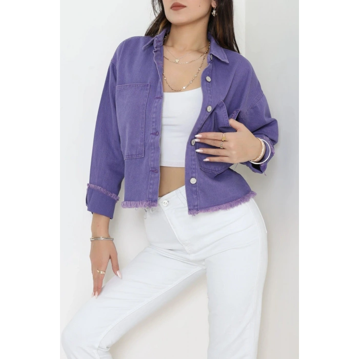 Gabardin Ceket Mor - 446.1238.
