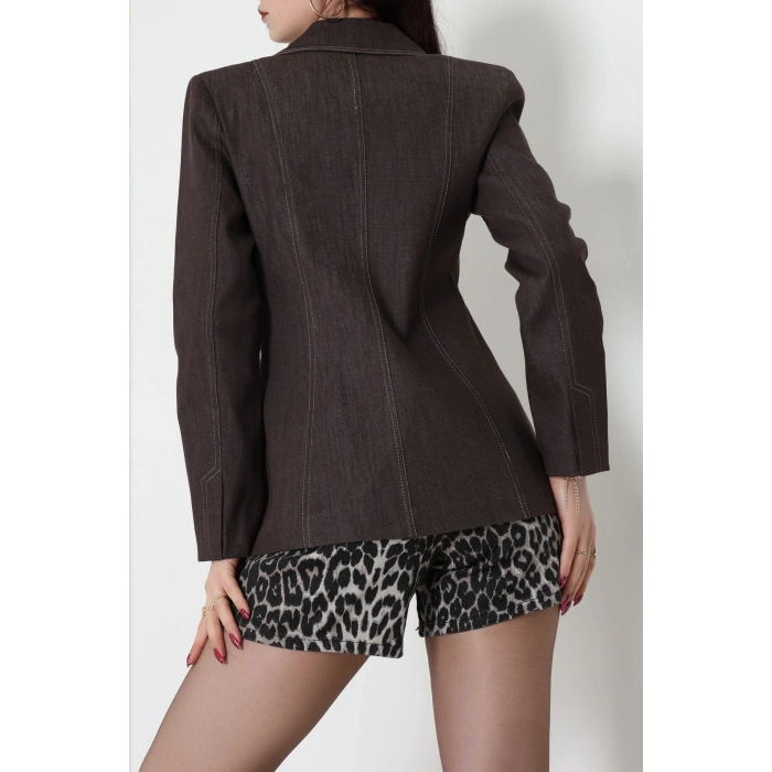 Gabardin Denim Ceket Acıkahve - 6276.001.