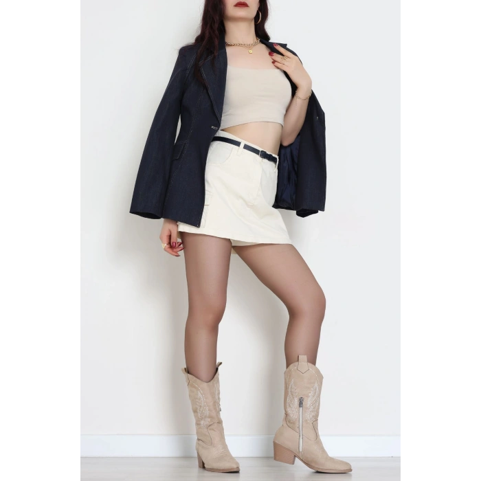 Gabardin Denim Ceket Lacivert - 6276.001.