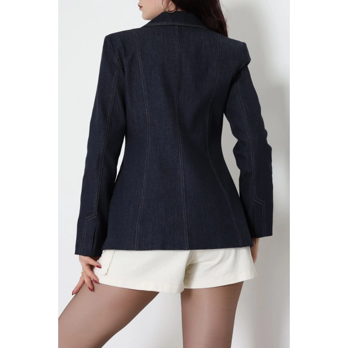 Gabardin Denim Ceket Lacivert - 6276.001.