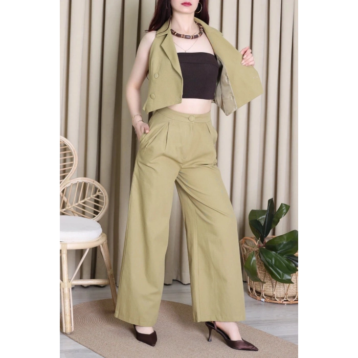Gabardin Yelekli Takım Haki - 71341.1437.