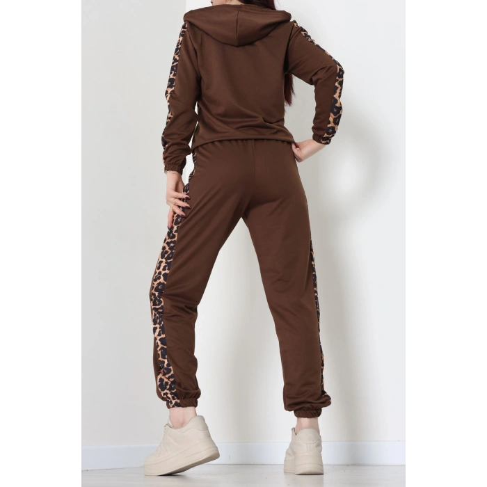 Garnili Fermuarlı 2 İplik Eşofman Takımı Kahve - 50789.1857.