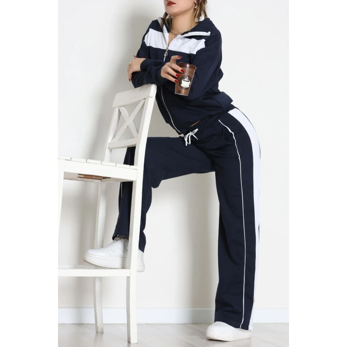 Garnili Fermuarlı 2 İplik Eşofman Takımı Lacibeyaz - 50790.1857.