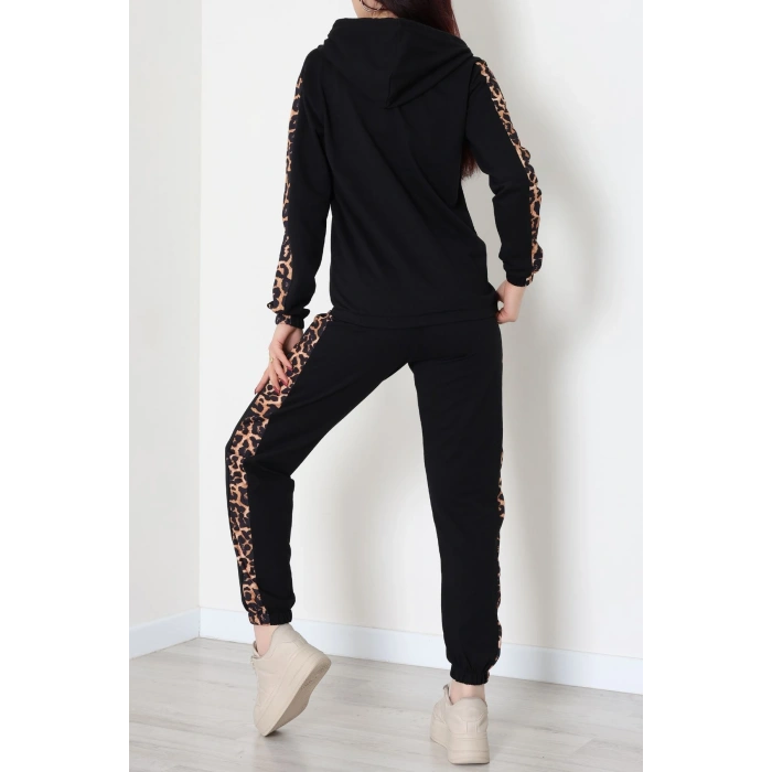 Garnili Fermuarlı 2 İplik Eşofman Takımı Siyah - 50789.1857.