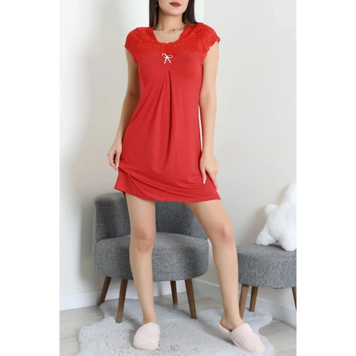 Gecelik Elbise Kırmızıbeyaz - 52358.2161.