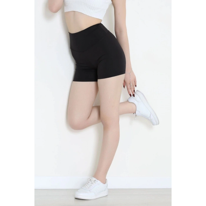 Geniş Kemer Biker Tayt Siyah - 9001.1238.