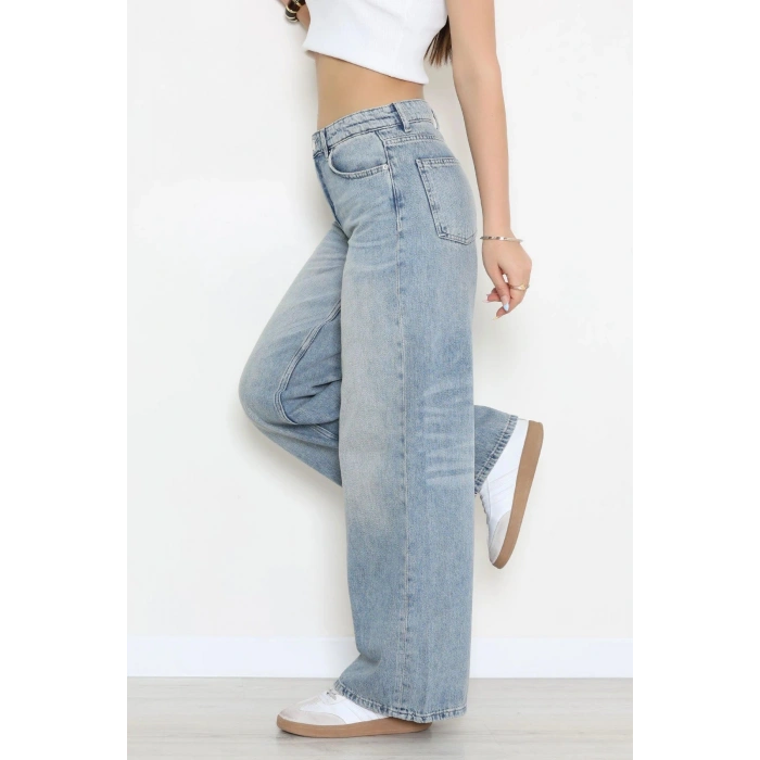 Geniş Paça Kot Pantolon Mavi - 32800.1904.