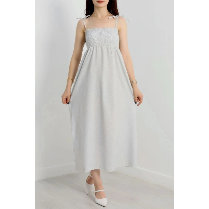 Gipeli İp Askılı Elbise Gri - 41848.1723.