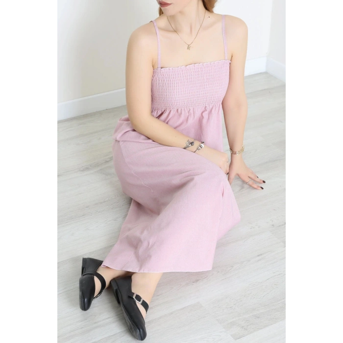Gipeli İp Askılı Elbise Gülkurusu - 41848.1723.