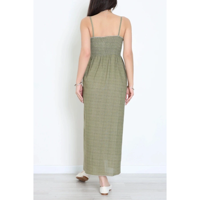 Gipeli İp Askılı Elbise Haki - 41848.1723.