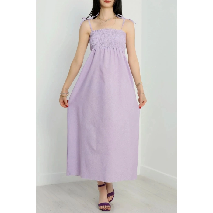 Gipeli İp Askılı Elbise Lila - 41848.1723.