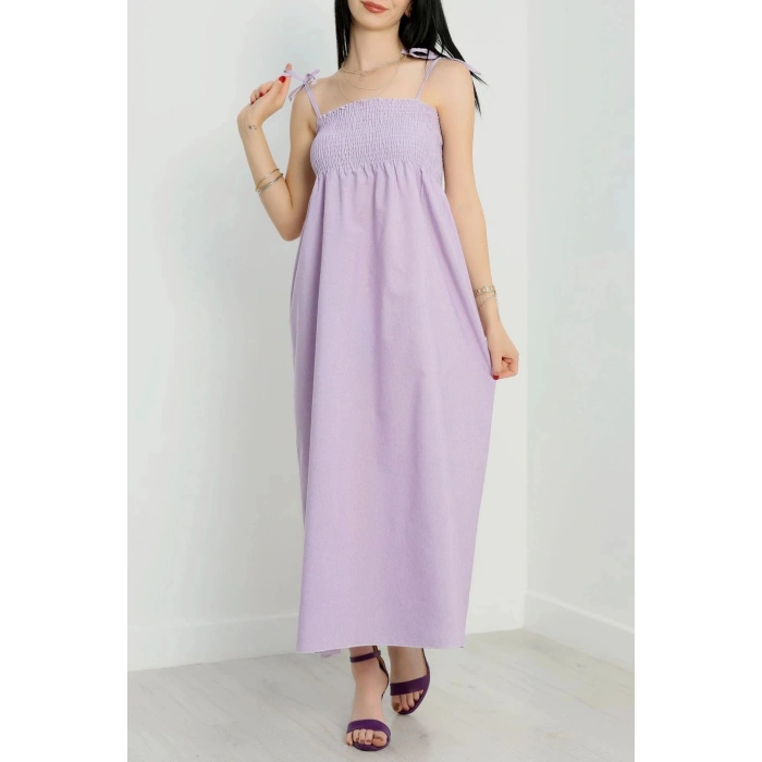 Gipeli İp Askılı Elbise Lila - 41848.1723.