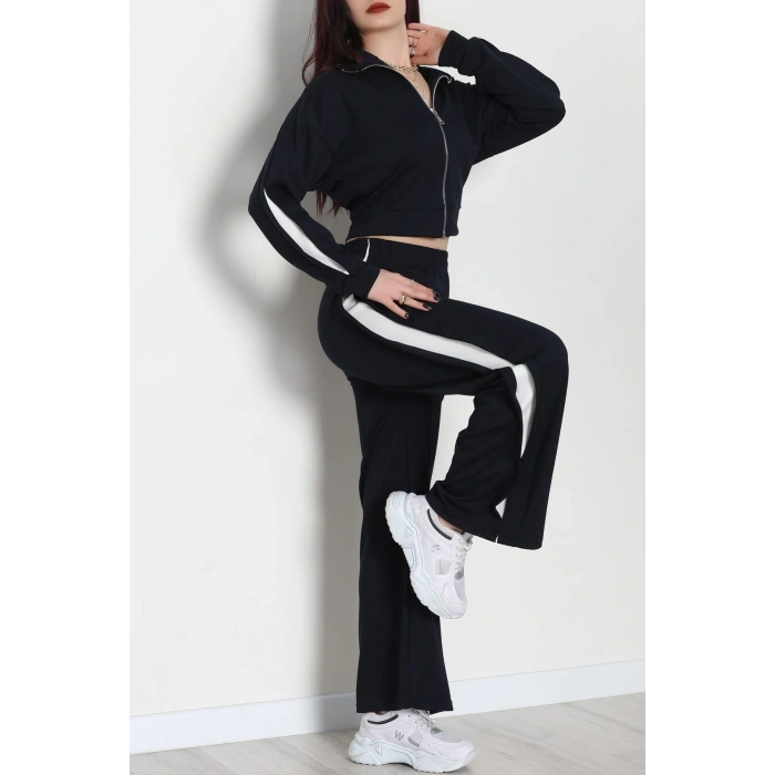 Gizli Şerit Modal Kumaş Takım Lacivert - 4134.1247.