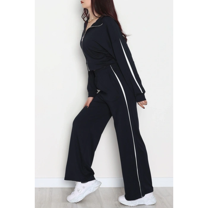 Gizli Şerit Modal Kumaş Takım Lacivert - 4134.1247.