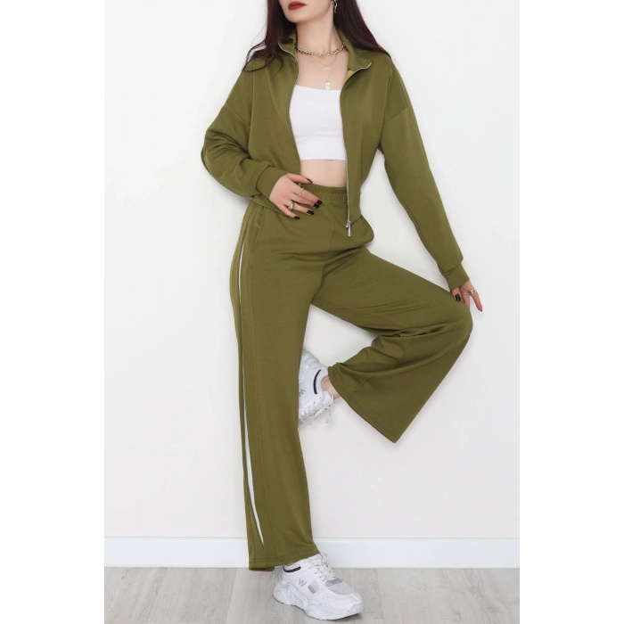 Gizli Şerit Modal Kumaş Takım Yeşil - 4134.1247.