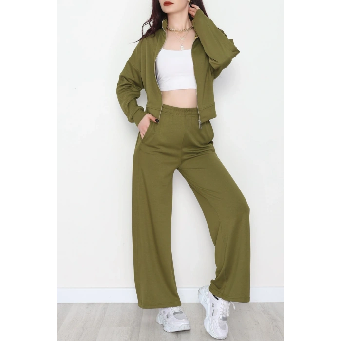 Gizli Şerit Modal Kumaş Takım Yeşil - 4134.1247.