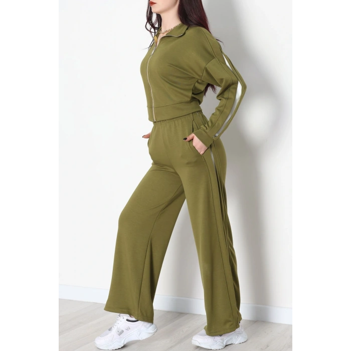 Gizli Şerit Modal Kumaş Takım Yeşil - 4134.1247.