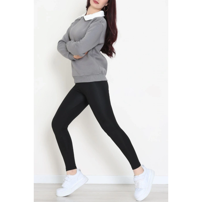 Gömlek Yaka 3 İplik Sweat Antrasit - 21985.200.