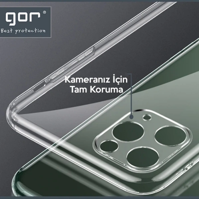 GOR İPhone 11 Pro Max 6.5 inch Kamera Korumalı Şeffaf Silikon Kılıf-(1903)