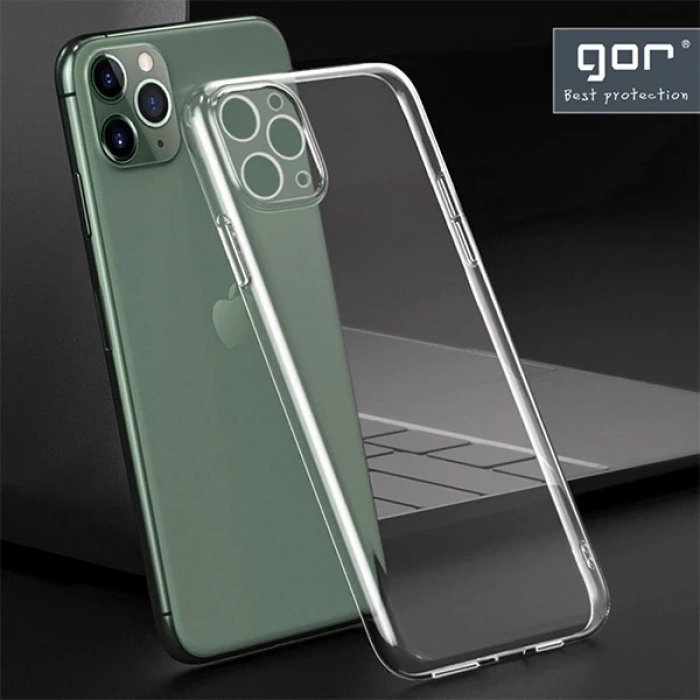 GOR İPhone 12 Mini 5.4 inch Kılıf Kamera Korumalı Şeffaf Silikon Kılıf-(1903)