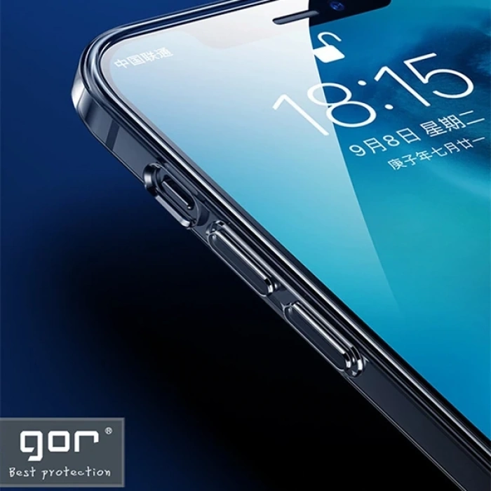 GOR İPhone 12 Pro 6.1 inch Kılıf Kamera Korumalı Şeffaf Silikon Kılıf-(1903)