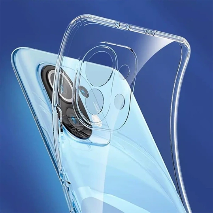 GOR Xiaomi Mi 11 Kılıf Kamera Korumalı Şeffaf Silikon Kılıf-(1903)