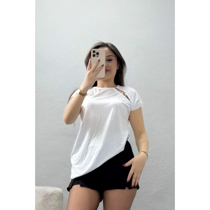 Halka Detaylı Bluz Beyaz - 43989.599.