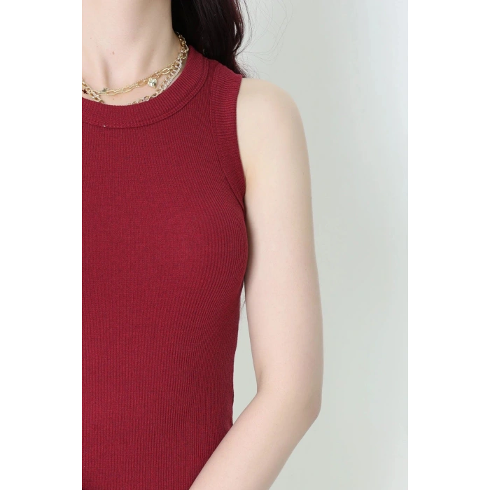 Halter Yaka Kaşkorse Body Bordo - 71060.1748.