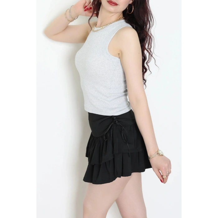 Halter Yaka Kaşkorse Body Gri - 71060.1748.