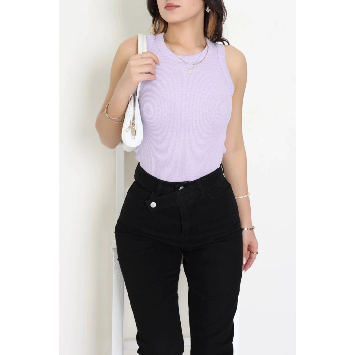 Halter Yaka Kaşkorse Body Lila - 71060.1748.