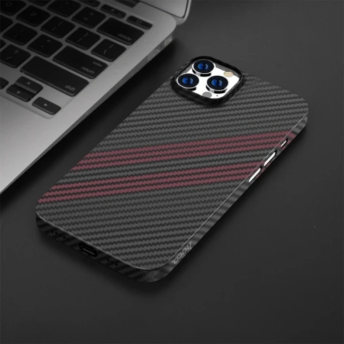 Hoco iPhone 14 Pro 6.1 Kılıf Kevlar Texture Darbe Emici Telefon Kılıfı-(1903)