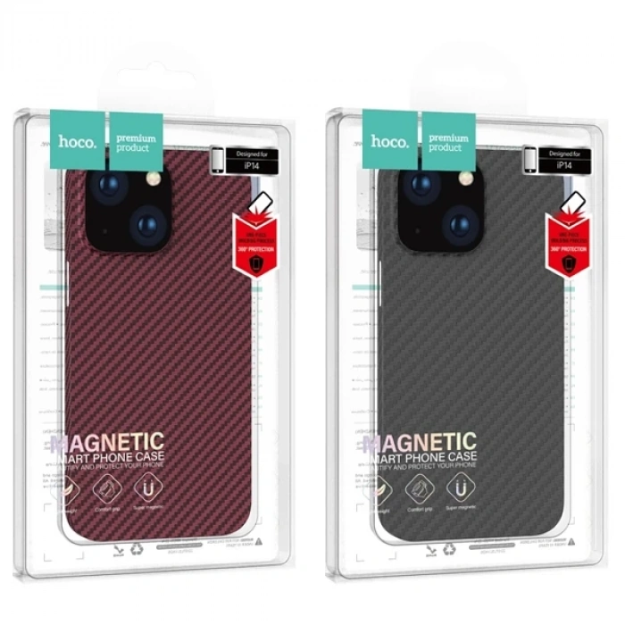 Hoco iPhone 14 Pro 6.1 Kılıf Manyetik Magsafeli Darbe Emici Telefon Kılıfı-(1903)