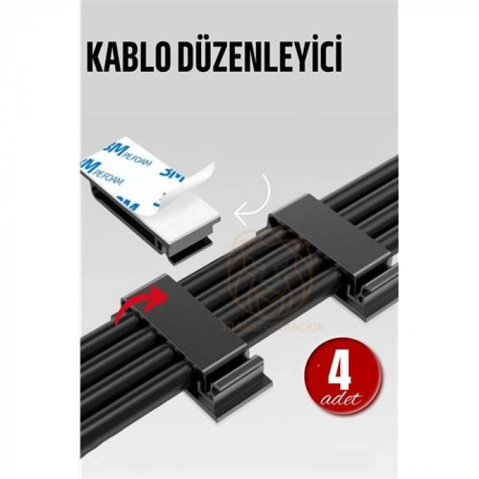 HSNET Yapışkanlı Kablo Düzenleyici Klips 4 ADET