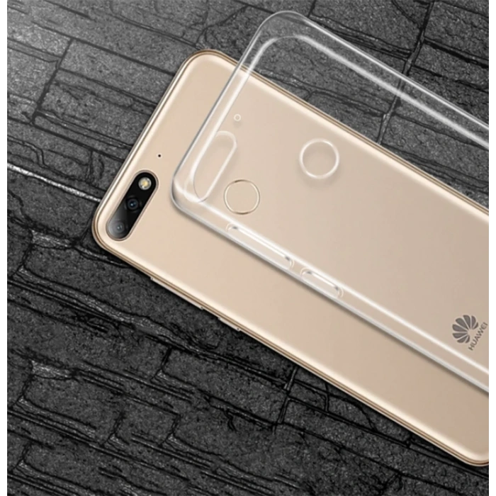 Huaweı Y9 2018 Şeffaf Soft Slim Fit Silikon Kılıf-(1903)