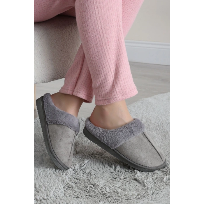 İçi Kürklü Ev Terliği Gri - 31550.264.