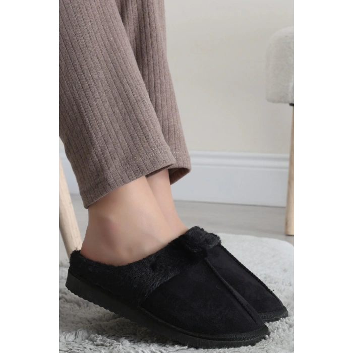 İçi Kürklü Ev Terliği Siyah - 31550.264.