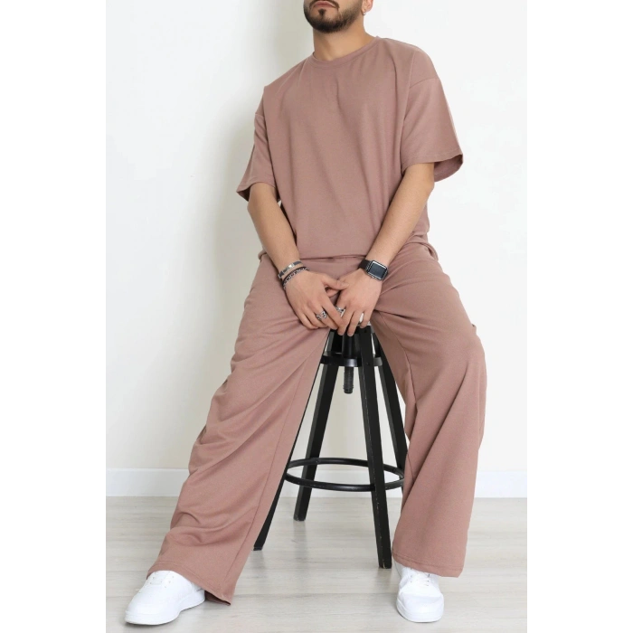 İki İplik Oversize Erkek Takım Kahve - 80273.1567.