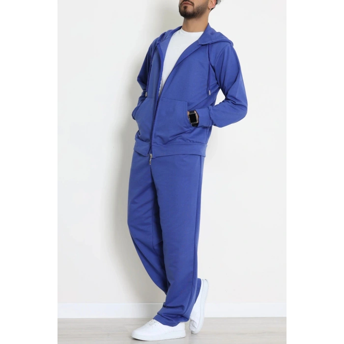 İki İplik Oversize Fermuarlı Erkek Takım Lacivert - 80272.1567.