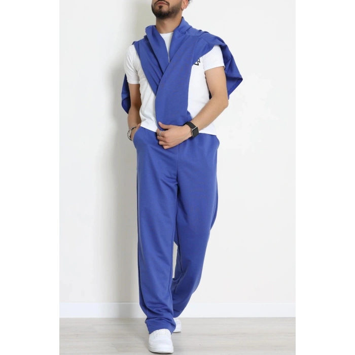 İki İplik Oversize Fermuarlı Erkek Takım Lacivert - 80272.1567.