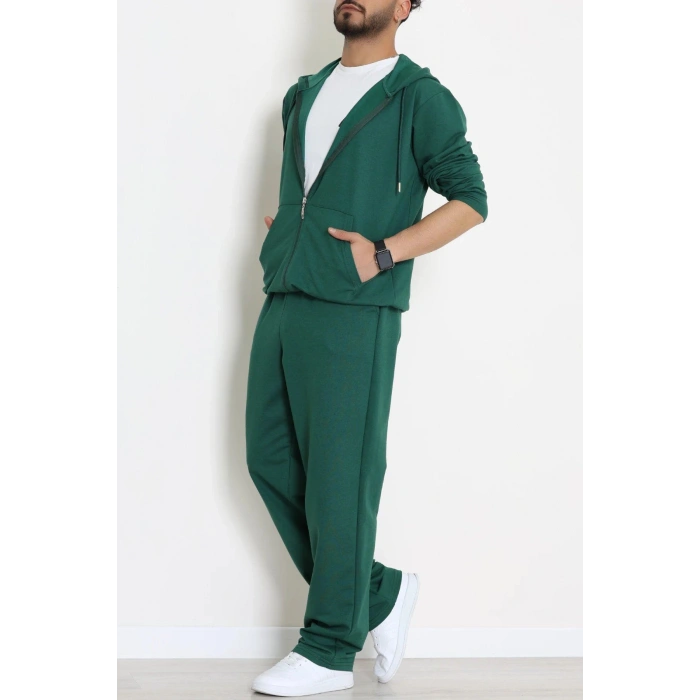 İki İplik Oversize Fermuarlı Erkek Takım Nefti - 80272.1567.