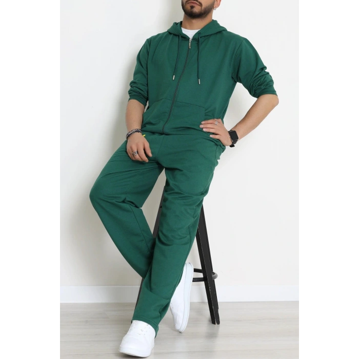 İki İplik Oversize Fermuarlı Erkek Takım Nefti - 80272.1567.