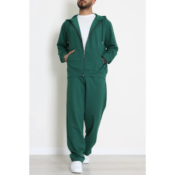 İki İplik Oversize Fermuarlı Erkek Takım Nefti - 80272.1567.