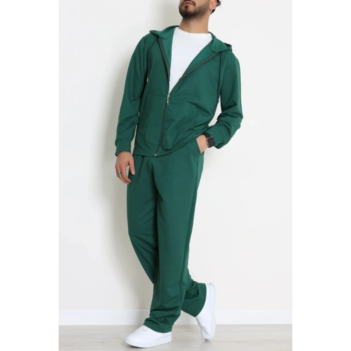 İki İplik Oversize Fermuarlı Erkek Takım Nefti - 80272.1567.