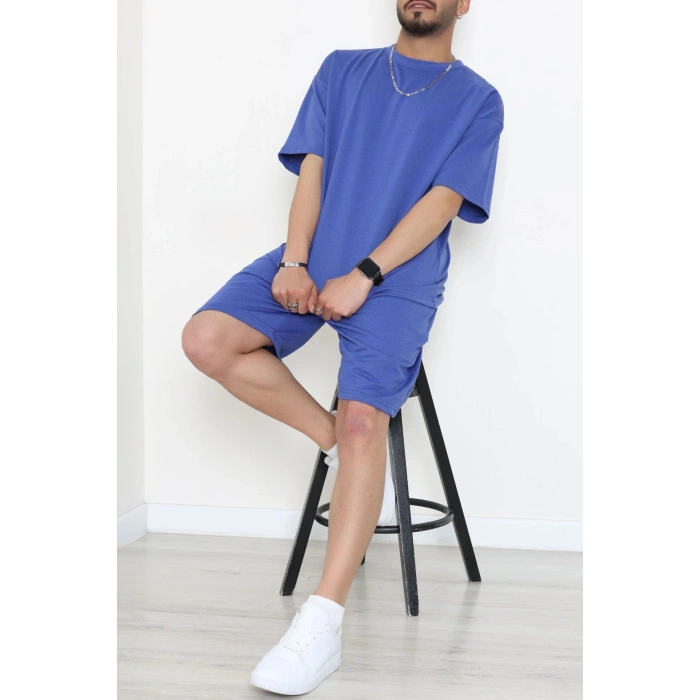 İki İplik Oversize Şortlu Erkek Takım Lacivert - 80274.1567.