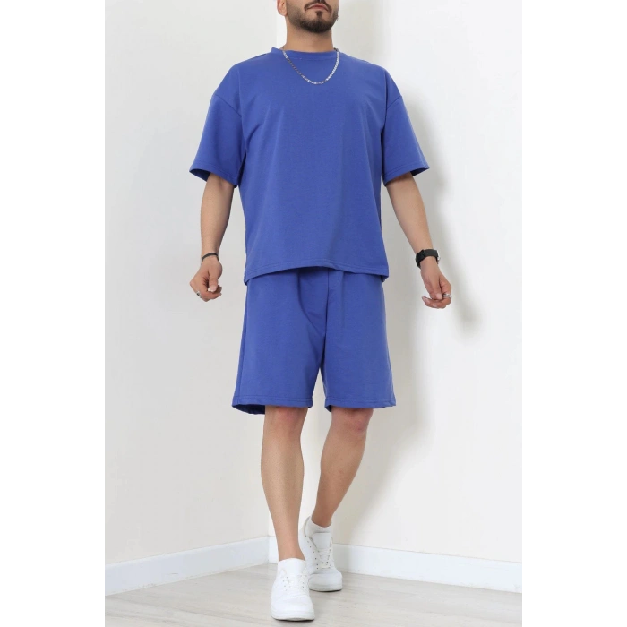 İki İplik Oversize Şortlu Erkek Takım Lacivert - 80274.1567.